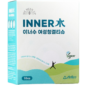 이너수 여성용 저자극 약산성 페미닌 청결티슈 10p, 60g, 1개