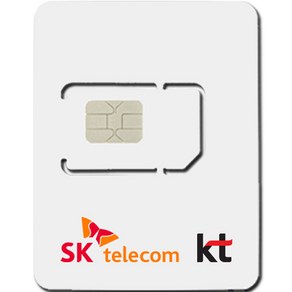 심통 한국 유심 SKT KT 유심칩, 5일, 매일 3GB 소진 후 저속 무제한, 1개