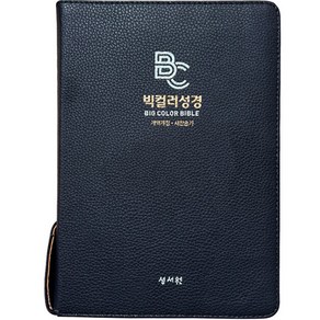 빅컬러 성경 블루블랙 PU(개역개정/새찬송가/대/색인/지퍼), 성서원