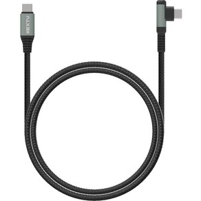 넥스트유 USB C타입-C타입 90도 꺾임형 초고속 충전케이블 NEXT-CCEL7126-100W, 1.2m, 블랙, 1개