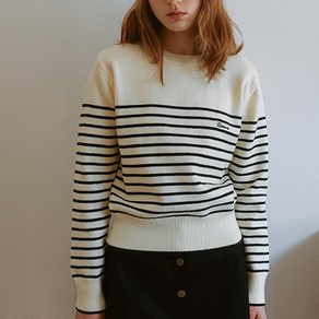 로라로라 여성용 SMALL LOGO STRIPE KNIT