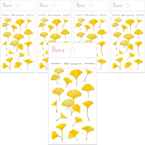 쁘띠팬시 디자인스티커 압화꽃 은행잎 PD917