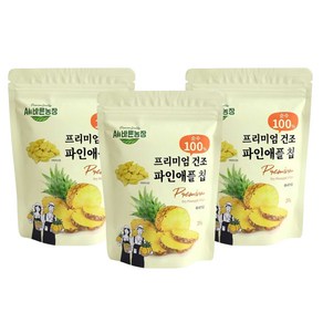 All바른농장 프리미엄 동결건조과일 파인애플 칩, 20g, 3개