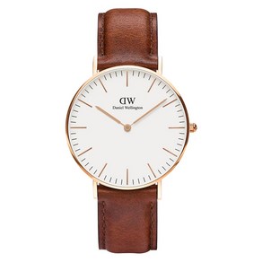 다니엘웰링턴 남성용 CLASSIC ST MAWES 가죽 손목 시계 36mm