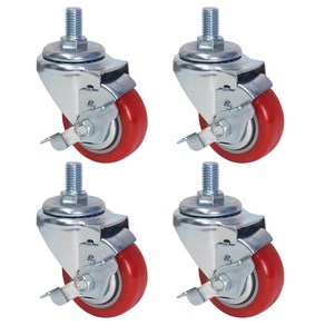 월드크린 우레탄 적색 바퀴 볼트 브레이크형, 4개