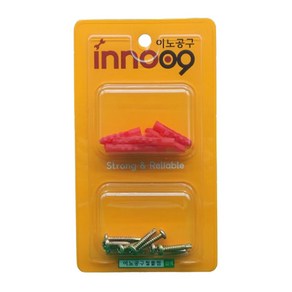 이노공구 둥근머리 직결나사 색 10p + 칼블럭 레드 10p 세트 NIT200, 나사(4.2 x 25 mm), 칼블럭(6 x 30 mm), 1개