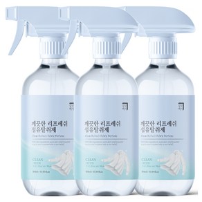 살림백서 깨끗한 리프레쉬 섬유탈취제 깨끗한향 본품, 500ml, 3개