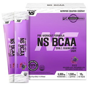 NS BCAA 스틱 아미노산 보충제 포도맛 30p, 300g, 1개