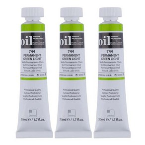 신한화구 전문가 Tube 갑 유화물감 744 퍼머넌트 그린 라이트 3p, 50ml, 1색