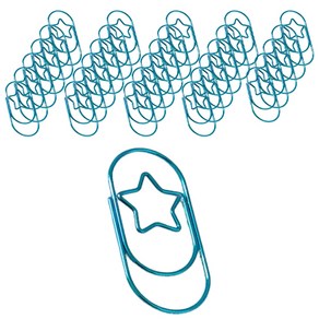 마켓감성 다양한 모양 클립 스타 블루, 50개입, 1개