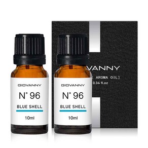 GIOVANNY 연무 아로마 오일 차량용 디퓨저 10ml 리필, 블루쉘, 2개