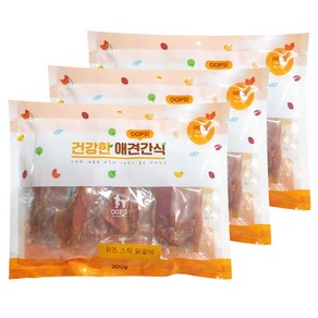 웁스 강아지 건강한 애견간식 치즈스틱닭갈비, 300g, 3개