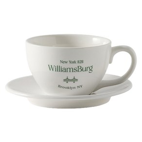 제이테이블 뉴욕 WilliamsBug 레터링 도자기 카페라떼잔 320ml, 그린, 1개