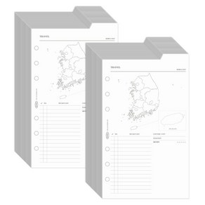 플레픽 A6 6공 양면 인덱스 패드 한국 여행, 2개, 30개입