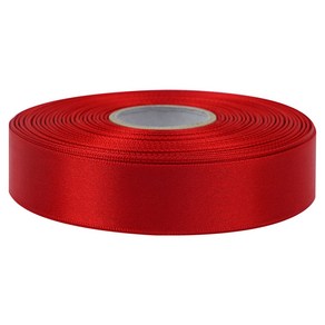 유광 단면 공단 리본 25mm, 48 빨강, 1개, 45m