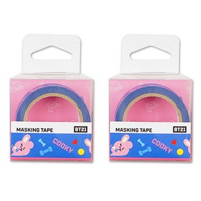 BT21 마스킹 테이프 15mm x 7m, 쿠키, 2개