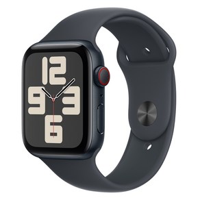 Apple 정품 2024 애플워치 SE 2세대 알루미늄 케이스, 44mm, Cellula, 미드나이트 / 미드나이트 스포츠 밴드, S/M