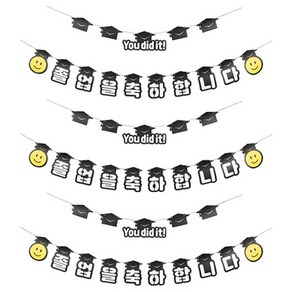 파티해 페이퍼 졸업 축하 가랜드 세트, 학사모, 3세트