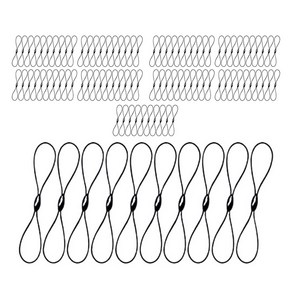 8자 고무줄 연결 고리, 블랙, 100개