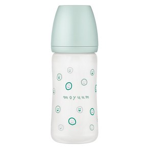 모윰 유아용 해피모어 에디션 실리콘 코팅 노꼭지 유리젖병, 240ml, 1개