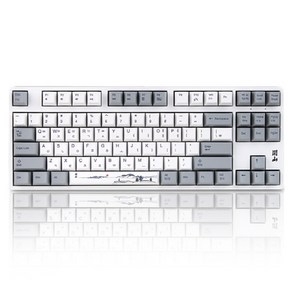 덱 헤슘 한산 화이트에디션 PBT 넌LED, 화이트, CBL-87XNW, 저소음 적축