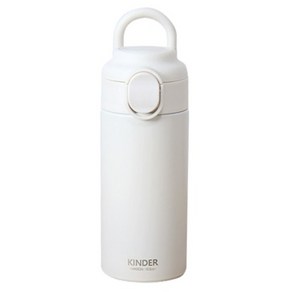 푸코 킨더 원터치 손잡이 텀블러 + 스트랩 + 스티커 세트, white, 320ml, 1세트