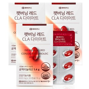 에버비키니 팻버닝 레드 CLA 다이어트 식품 18g, 30정, 3개