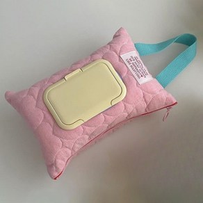 몰투유 누빔 물티슈 가방 케이스, 핑크, 1개