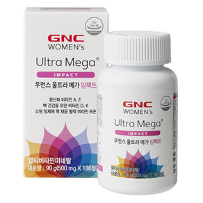 GNC 우먼스 울트라 메가 임팩트 멀티비타민, 180정, 90g, 1개