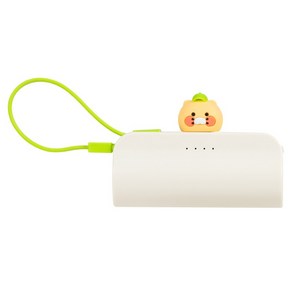 카카오프렌즈 볼캡 도킹형 20W 고속충전 보조배터리 5000mAh C타입, 춘식이 아이보리, 단일상품(C타입)