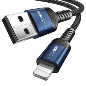 코드웨이 USB-A to 라이트닝 고속 충전 케이블, 1개, 혼합색상, 1.2m