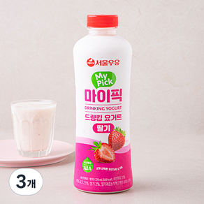 서울우유 마이픽 드링킹 요거트 딸기, 720ml, 3개