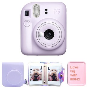 인스탁스 미니12 즉석카메라 라일락 퍼플 + 전용 가방 + 1단 앨범 + 틴케이스 세트, instax mini 12, 1세트