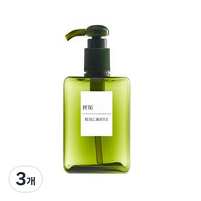 더자카 파스텔 컬러 라지 공병 650ml, 3개, 그린