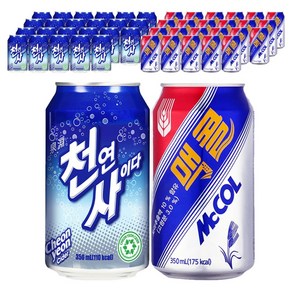 천연사이다 24p + 맥콜 24p, 1세트, 350ml