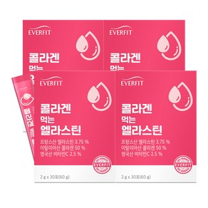 네츄럴플러스 에버핏 콜라겐 먹는 엘라스틴 30p, 60g, 4개