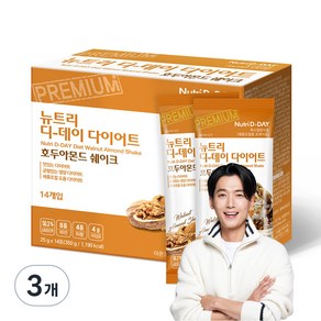 뉴트리디데이 다이어트 쉐이크 호두아몬드 14p, 25g, 3개