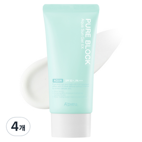 어퓨 퓨어 블록 아쿠아 선젤 이엑스 SPF50+ PA+++, 50ml, 4개