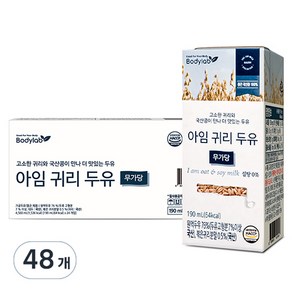 바디랩 아임 귀리 두유 무가당, 190ml, 48개