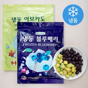 웰프레쉬 냉동블루베리 500g + 냉동아보카도 500g (냉동), 1세트