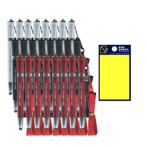 문화연필 1000 터치 목걸이 볼펜 24자루 + 투코비 스티키 메모패드, 혼합(볼펜), 노랑(메모패드), 1세트