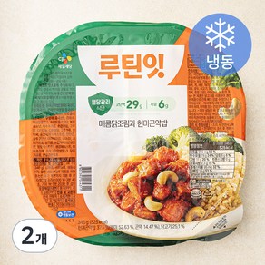 CJ제일제당 루틴잇 매콤닭조림과 현미곤약밥 (냉동), 346g, 2개