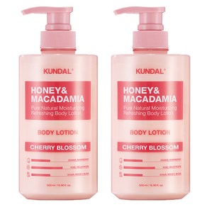 쿤달 허니 앤 마카다미아 퓨어 바디로션 체리블라썸향, 2개, 500ml