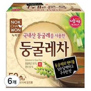 녹차원 국내산 둥굴레차, 1.2g, 50개입, 6개