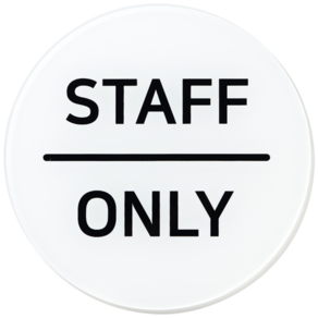 스튜디오투명 원형 STAFF ONLY 도어 사인