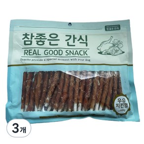 참좋은간식 강아지 건조간식, 우유치킨껌, 400g, 3개