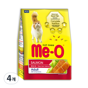 MeO 어덜트용 고양이 연어 건식사료, 생선, 1.1kg, 4개