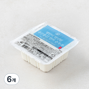 한둘 명인이 엄선된 국산콩으로 만든 한끼 손순두부, 140g, 6개