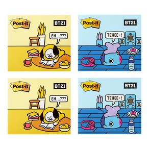 포스트잇 BT21 강한점착용 커버노트 2종 x 2p