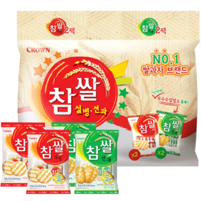 크라운 참쌀 설병 128g x 2p + 선과 115g x 2p 세트